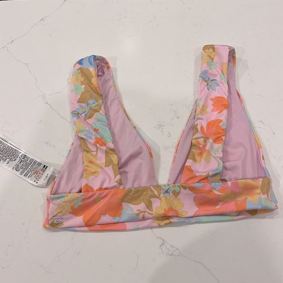 NWT Billabong Bikini Set - Size L - Floral Pink - Picture 7 of 10